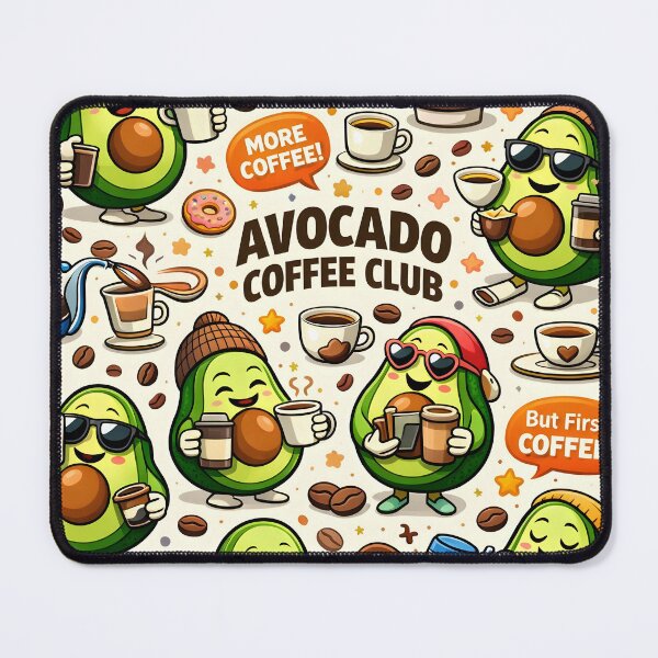 Item preview, Avocado Coffee Club Pattern – Cute Coffee & Avocado Aesthetic Food Illustration designed and sold by WAUZ.