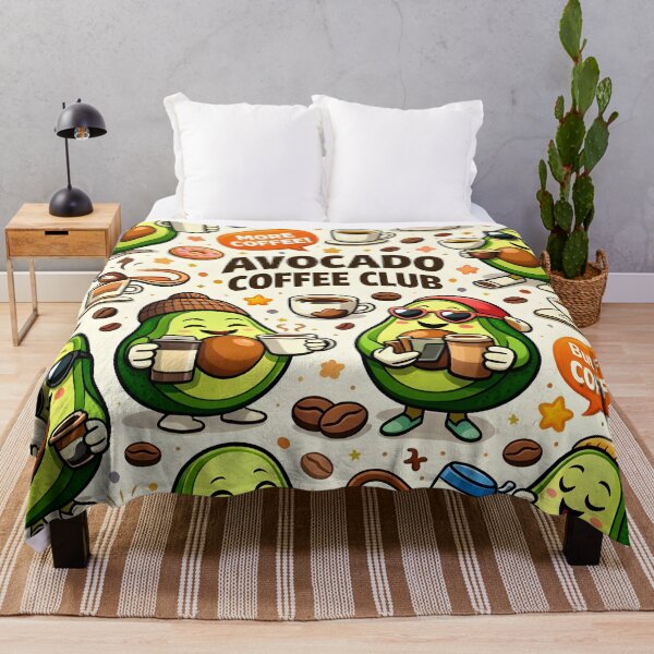 Item preview, Avocado Coffee Club Pattern – Cute Coffee & Avocado Aesthetic Food Illustration designed and sold by WAUZ.