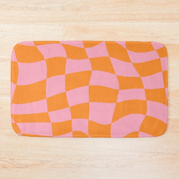 Item preview, Distorted Orange and Pink Check Grid designed and sold by OneThreeSix.