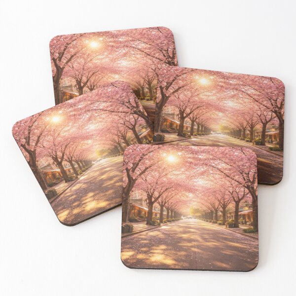 Item preview, Golden Path Beneath Blooming Cherry Trees designed and sold by JuViRo.