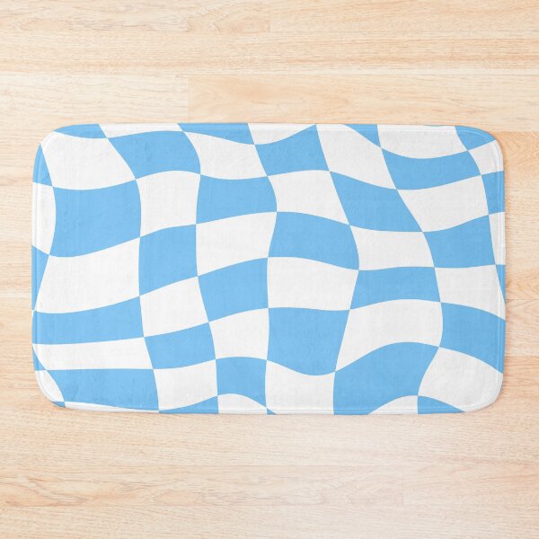 Item preview, Distorted Blue and White Check Wavy Grid designed and sold by OneThreeSix.