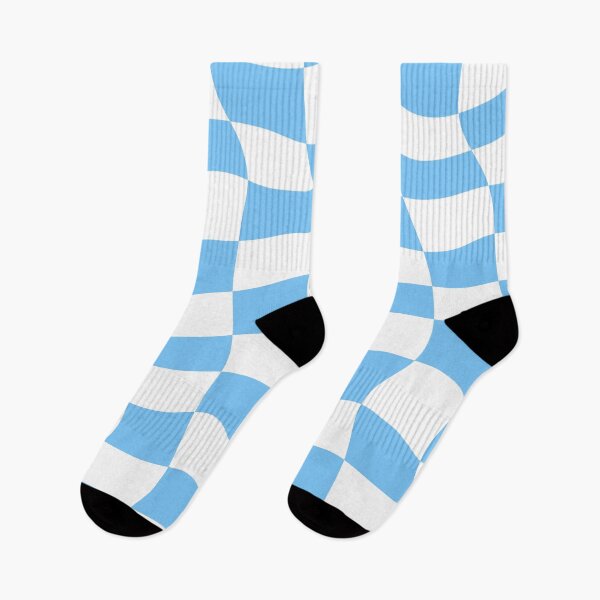 Item preview, Distorted Blue and White Check Wavy Grid designed and sold by OneThreeSix.