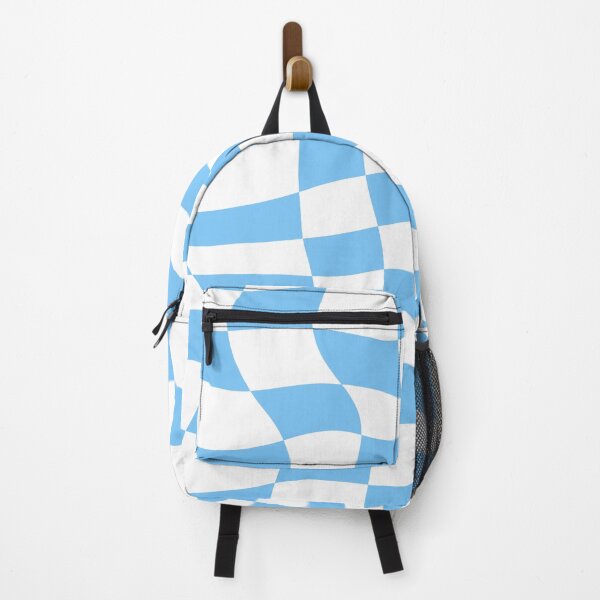 Item preview, Distorted Blue and White Check Wavy Grid designed and sold by OneThreeSix.