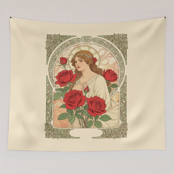Item preview, Woman With Roses Romantic Illustration designed and sold by taiche.