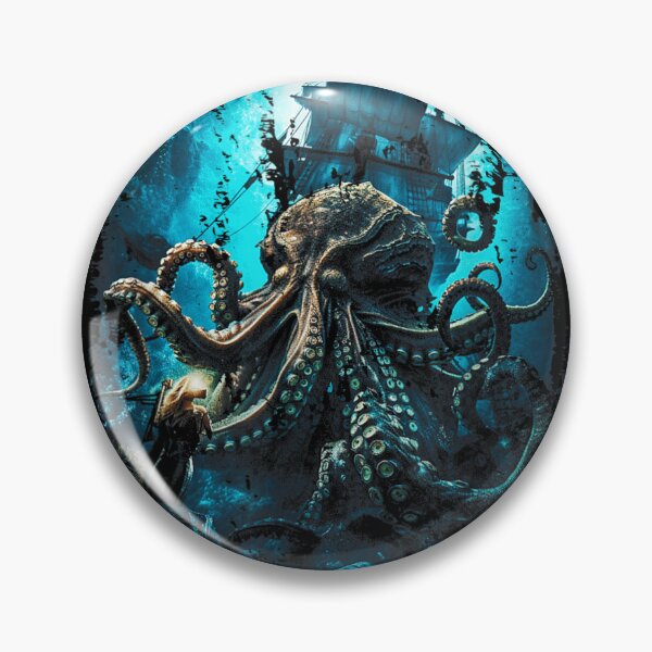 Item preview, Giant Octopus Pirate Ship Vintage Kraken Sailing Squid designed and sold by waikibi ⭐⭐⭐⭐⭐.