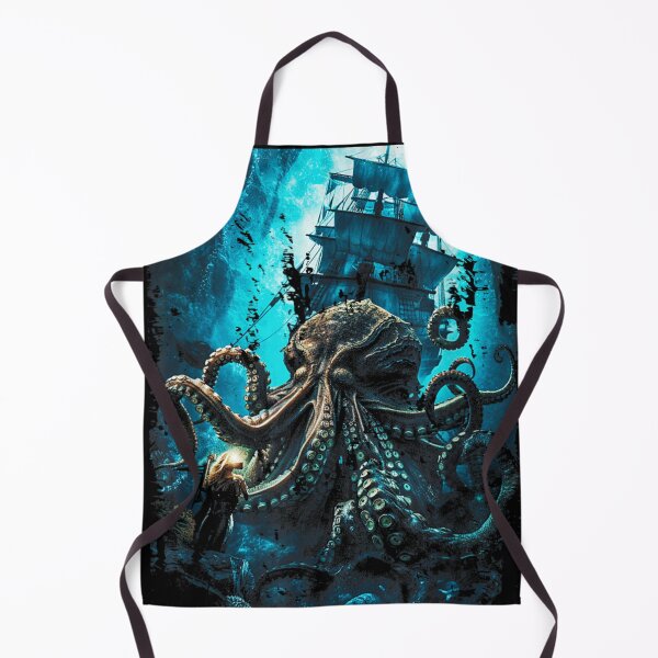 Item preview, Giant Octopus Pirate Ship Vintage Kraken Sailing Squid designed and sold by waikibi ⭐⭐⭐⭐.