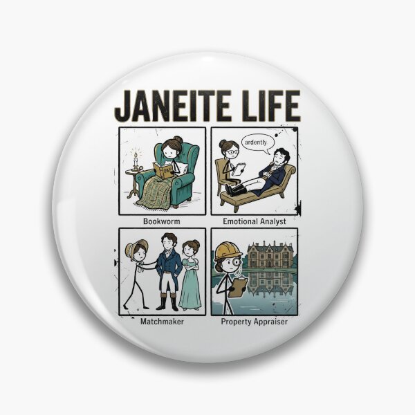 Artikelvorschau, Janeite Life Strichmännchen Comic Lustige Buchkunst entworfen und verkauft von Fenay Designs.