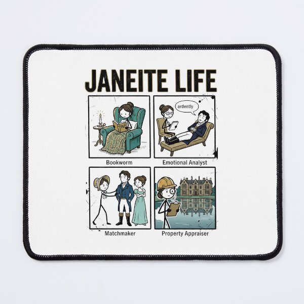 Item preview, Janeite Life Stick Figure Comic Funny Bookish Art designed and sold by Fenay Designs.