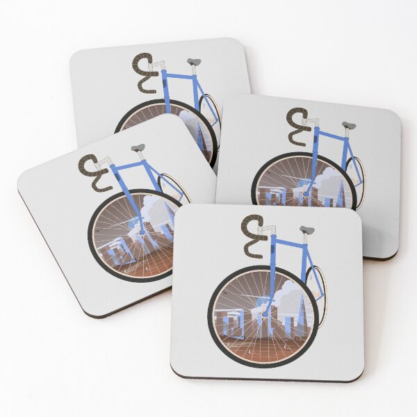 Item preview, San Francisco Cycling Art: Blue Road Bike City View designed and sold by SKETCHYANDGRAPHIC.
