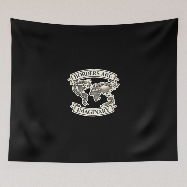 Item preview, Borders Are Imaginary World Map Design - Social Justice - No Human Is Illegal designed and sold by CybergenArtworx.