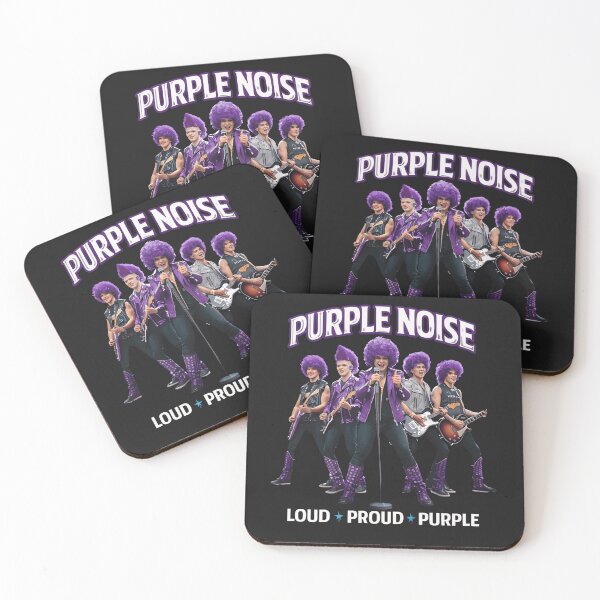 Item preview, Purple Noise Rock Band T-Shirt - Loud Proud Purple Graphic - Retro 80s Style Glam Rock Band with Purple Afros - Vintage Concert Tour Aesthetic Tee designed and sold by ZyxDes.