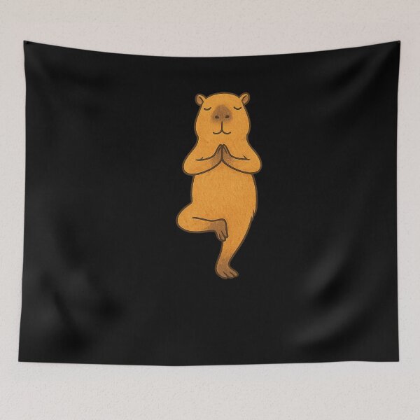Item preview, Capybara Tree Pose Yoga – Cute Balancing Capybara Illustration designed and sold by digitalbitcraft.