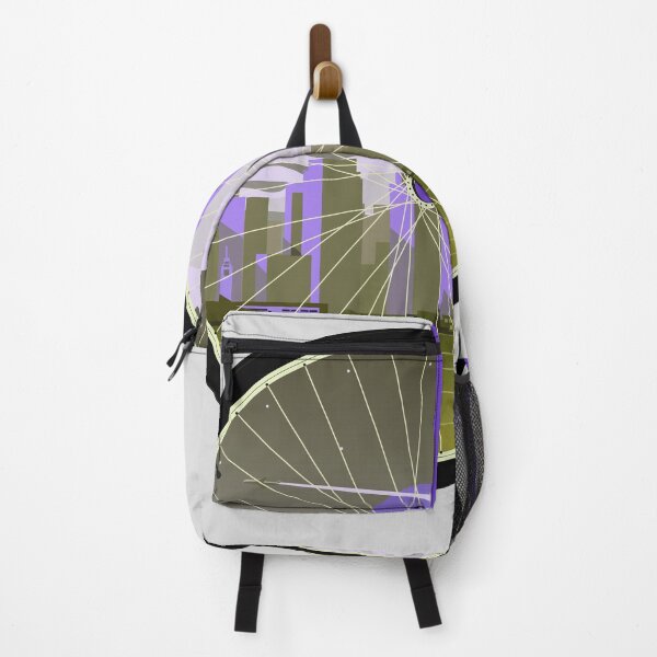Item preview, San Francisco Cycling Art: Purple Road Bike City View designed and sold by SKETCHYANDGRAPHIC.
