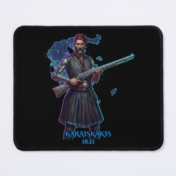 Item preview, Karaiskakis 1821 Cyberpunk Greek Hero - Futuristic Revolution designed and sold by BounoWorld.
