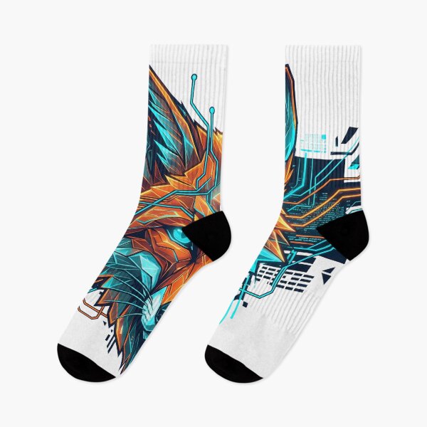 Item preview, Cyberpunk Fox - Geometric Neon Animal Design designed and sold by Neon Nature Studio.