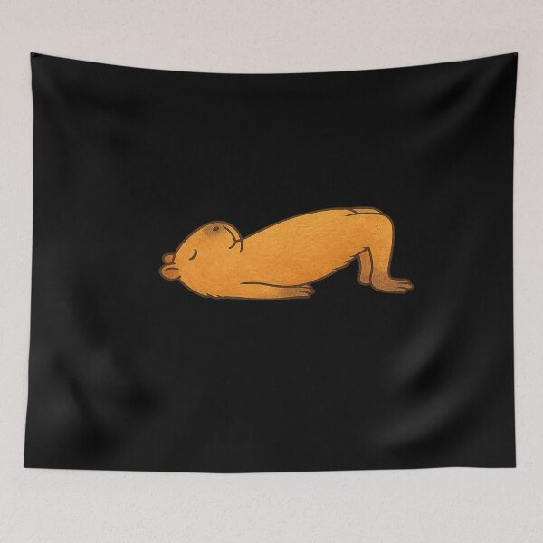 Item preview, Capybara Bridge Pose Yoga – Cute Flexible Capybara Illustration designed and sold by digitalbitcraft.