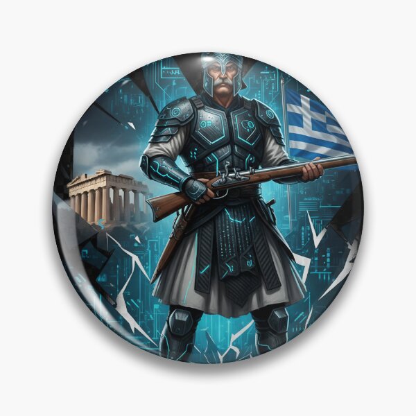 Item preview, KOLOKOTRONIS 1821: Cyberpunk Greek Revolution Hero ⚔️ designed and sold by BounoWorld.