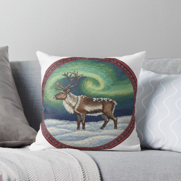 Item preview, Scandinavian Winter Reindeer Badge Sticker | Nordic Forest Patch designed and sold by Imaginarium of Chaos falcon88 .