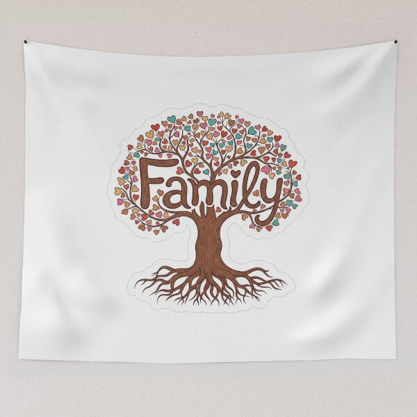 Item preview, Family Roots Heart Tree Sentimental Colorful Genealogy Sticker designed and sold by  Side Quest Studio.