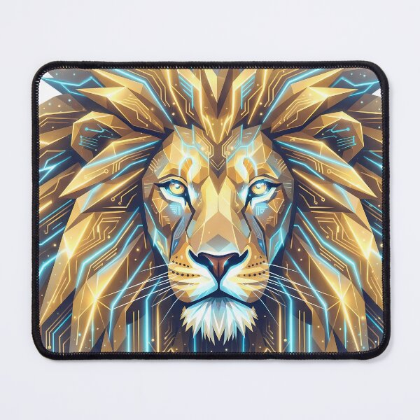 Item preview, Cyberpunk Lion - Geometric Neon King Design designed and sold by Neon Nature Studio.
