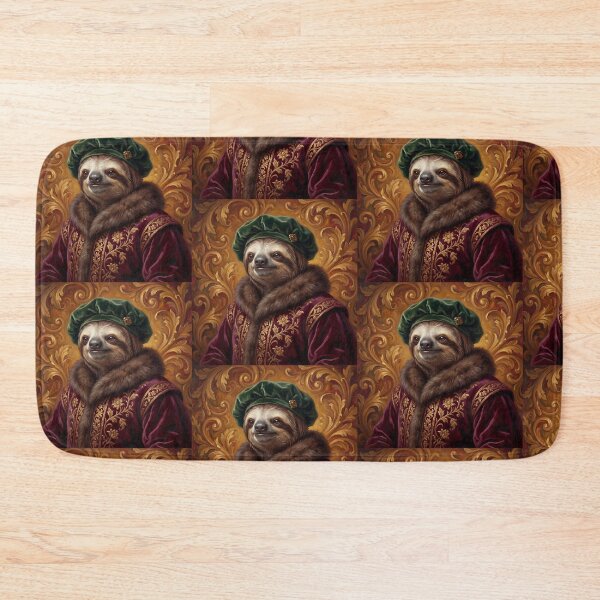 Item preview, Sloth Merchant cool animal Tudor style portrait art designed and sold by Vintage Designs +.