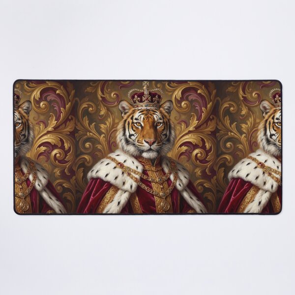 Item preview, Tiger King cool animal Tudor style portrait art designed and sold by Vintage Designs +.