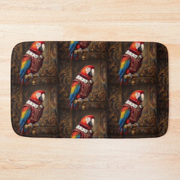 Item preview, Regal Macaw parrot cool animal Tudor style portrait art designed and sold by Vintage Designs +.