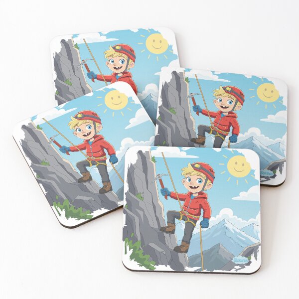 Item preview, Little Mountain Climber Boy - Cute Adventure Cartoon designed and sold by BounoWorld.
