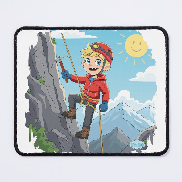 Item preview, Little Mountain Climber Boy - Cute Adventure Cartoon designed and sold by BounoWorld.
