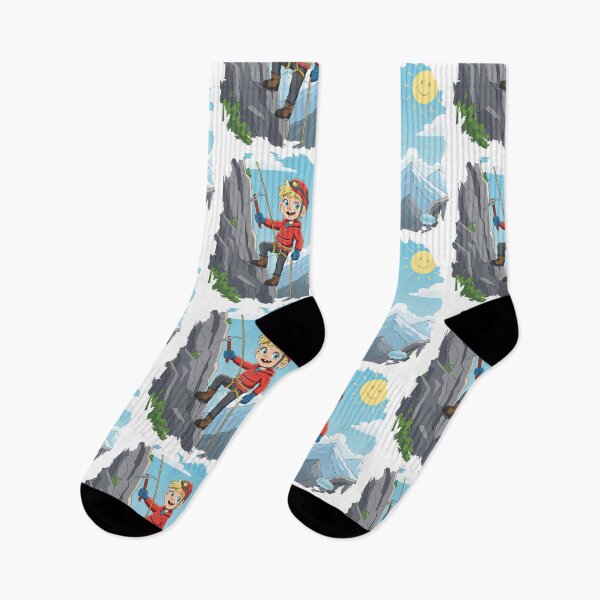 Item preview, Little Mountain Climber Boy - Cute Adventure Cartoon designed and sold by BounoWorld.