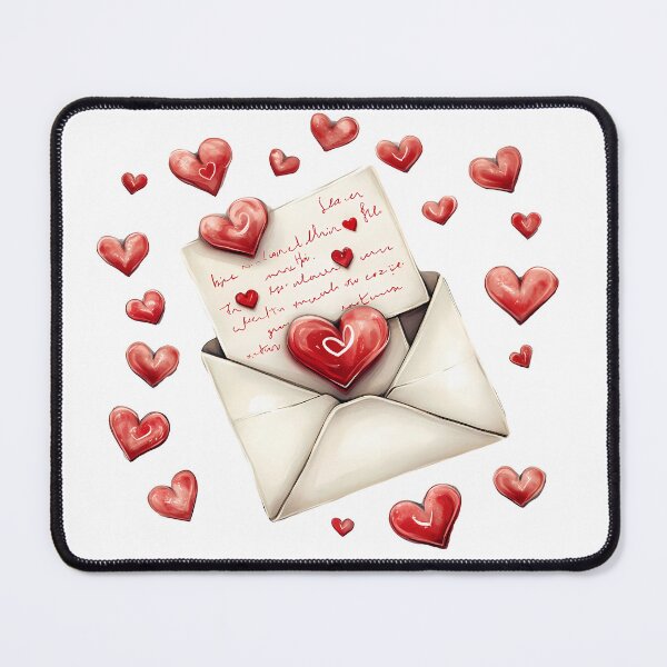 Item preview, Love Letter Envelope Saint Valentine's Day - Cute Watercolor Hearts & Note Art Print designed and sold by DesignArtist.ia.