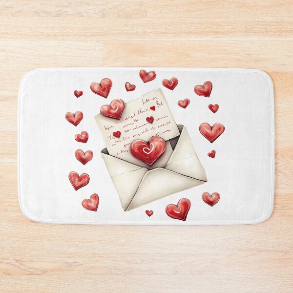 Item preview, Love Letter Envelope Saint Valentine's Day - Cute Watercolor Hearts & Note Art Print designed and sold by DesignArtist.ia.