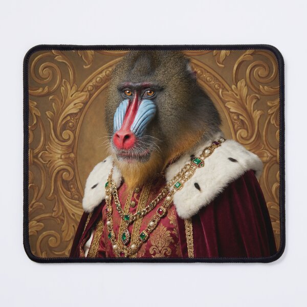 Item preview, Mandrill Noble cool animal Tudor style portrait art designed and sold by Vintage Designs +.