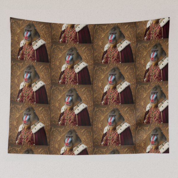 Item preview, Mandrill Noble cool animal Tudor style portrait art designed and sold by Vintage Designs +.