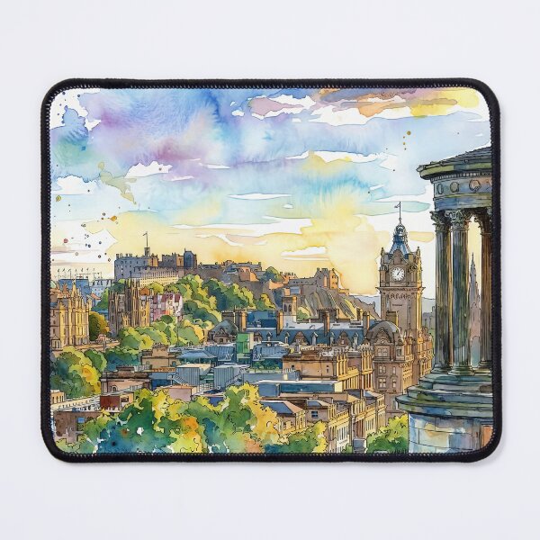 Item preview, Edinburgh Panorama Watercolour Painting designed and sold by davidelder.