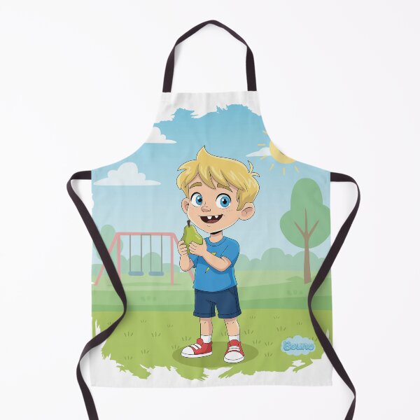 Item preview, Cute Boy Eating Healthy Fruit - Kids Summer Park Illustration - Bouno World designed and sold by BounoWorld.