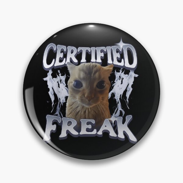 Item preview,  Certified Freak Orange Tabby Cat - Big Eyes Funny Meme Cat designed and sold by TogetherWeRise.