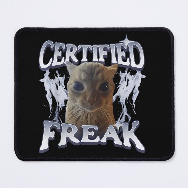Item preview,  Certified Freak Orange Tabby Cat - Big Eyes Funny Meme Cat designed and sold by TogetherWeRise.
