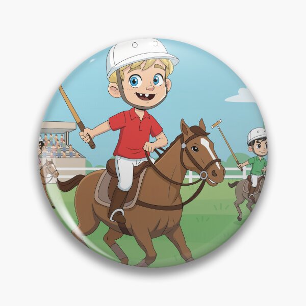 Item preview, Junior Polo Player on Horse - Kids Equestrian Sports - Bouno designed and sold by BounoWorld.