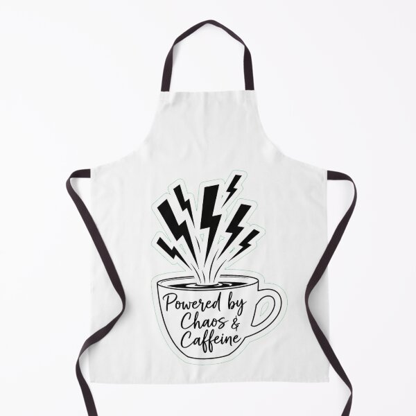Item preview, Chaos and Caffeine Coffee Mug Funny Mom Life Line Art Sticker designed and sold by  Side Quest Studio.