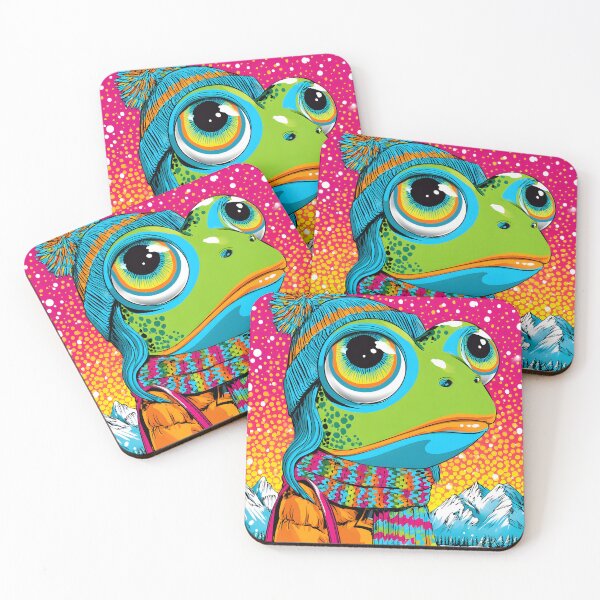 Item preview, Frog Character in Winter Fashion with Vibrant Colors designed and sold by Artessie.