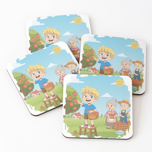 Item preview, Fruit Picking Day - Cute Boy with Grandparents - Bouno World designed and sold by BounoWorld.