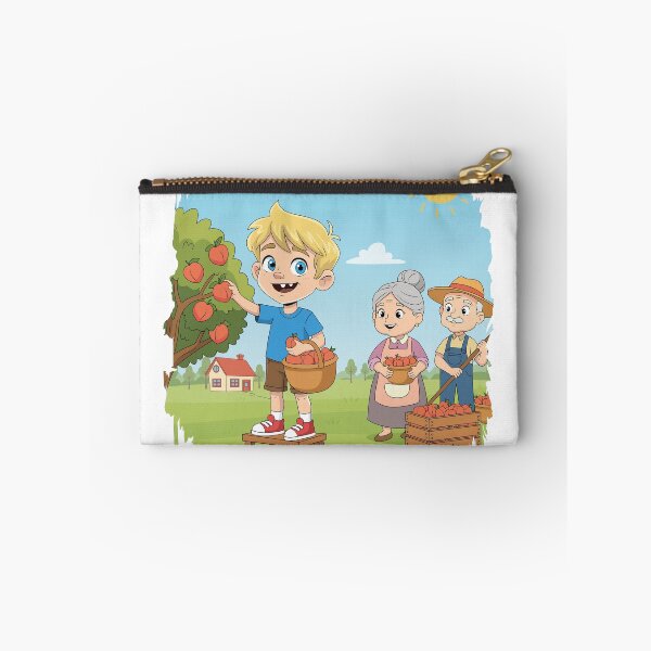 Item preview, Fruit Picking Day - Cute Boy with Grandparents - Bouno World designed and sold by BounoWorld.