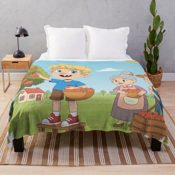 Item preview, Fruit Picking Day - Cute Boy with Grandparents - Bouno World designed and sold by BounoWorld.