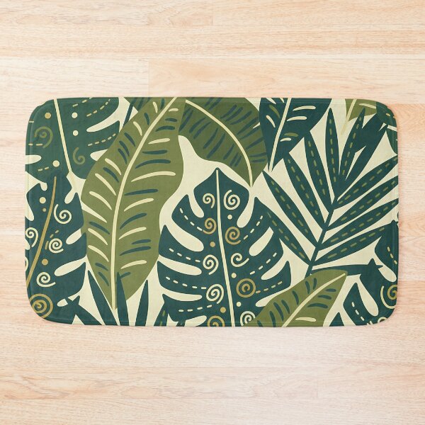 Item preview, Monstera Tropical Botanic Pattern - Scandinavian Folk Art by heidiannemorris © designed and sold by FOLK ART FUSION by heidiannemorris.