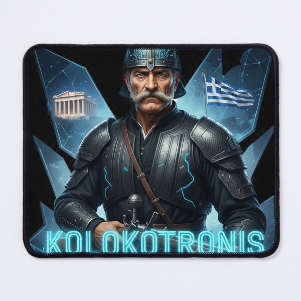 Item preview, KOLOKOTRONIS: Cyberpunk Greek Revolution Hero ⚔️ designed and sold by BounoWorld.