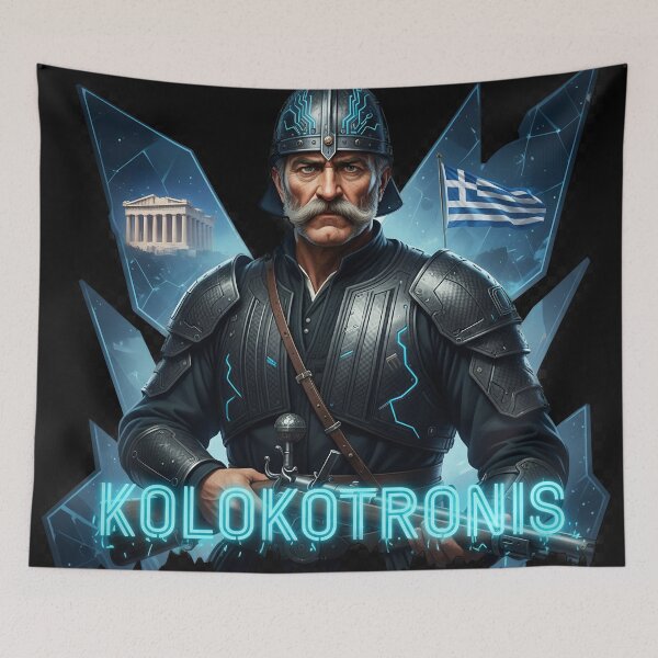 Item preview, KOLOKOTRONIS: Cyberpunk Greek Revolution Hero ⚔️ designed and sold by BounoWorld.