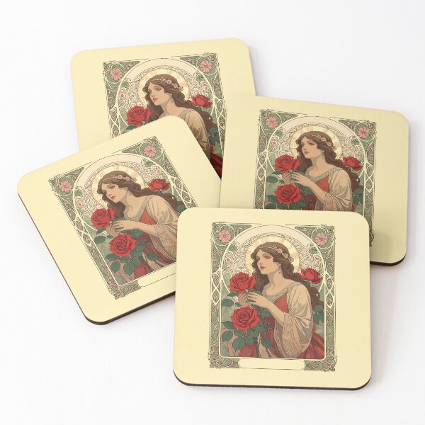 Item preview, Woman With Roses Vintage Illustration designed and sold by taiche.
