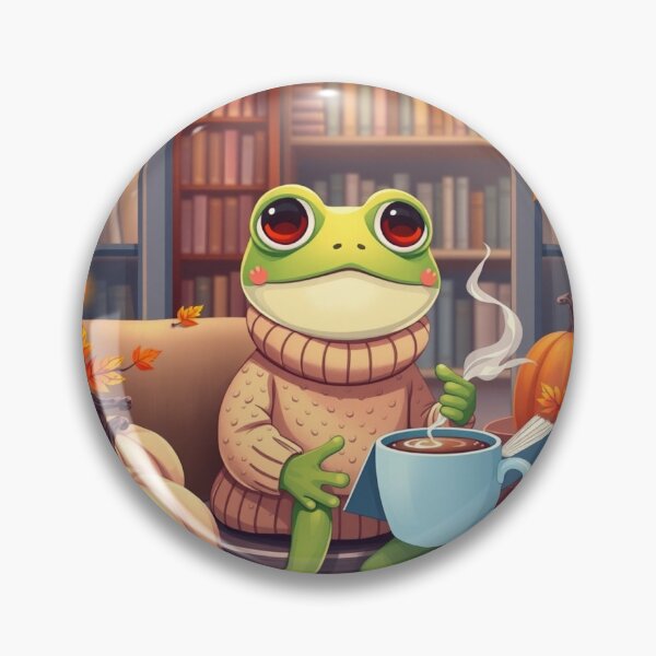 Item preview, Cute Frog Reader T-Shirt | Cozy Fall Frog | Book Lover Aesthetic Tee designed and sold by ArmaanArts.