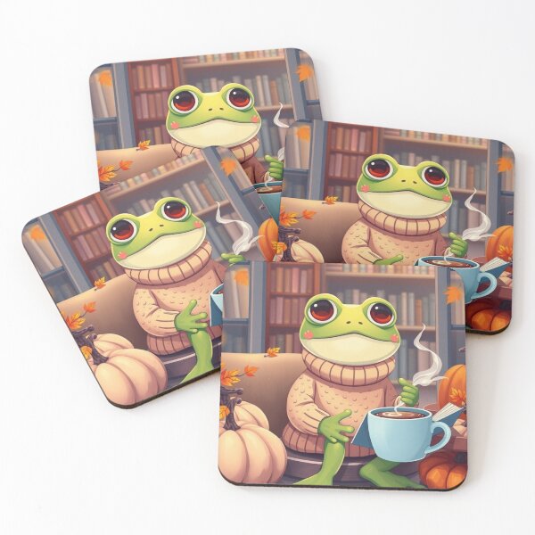 Item preview, Cute Frog Reader T-Shirt | Cozy Fall Frog | Book Lover Aesthetic Tee designed and sold by ArmaanArts.